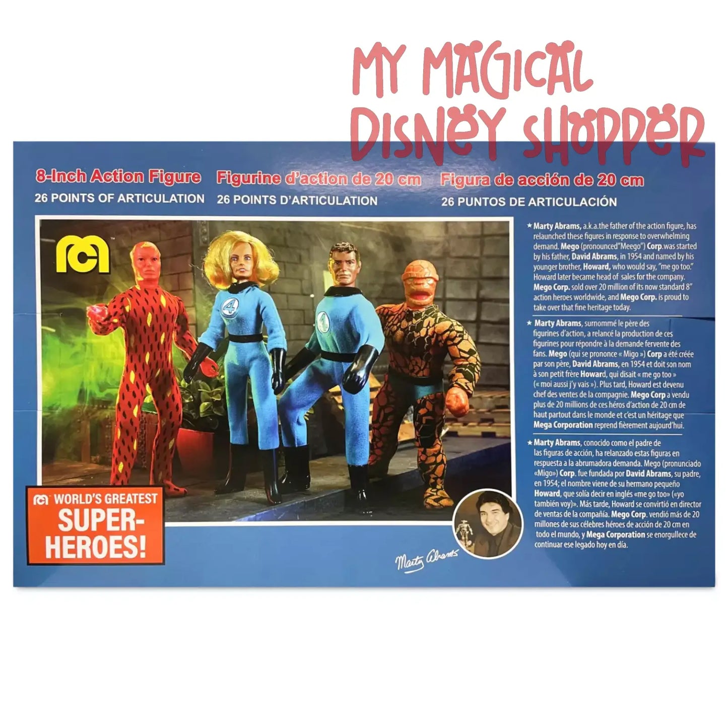 Fantastic Four Mego 8'' Action Figure Replica Set – World's Greatest Super-Heroes – Exclusive