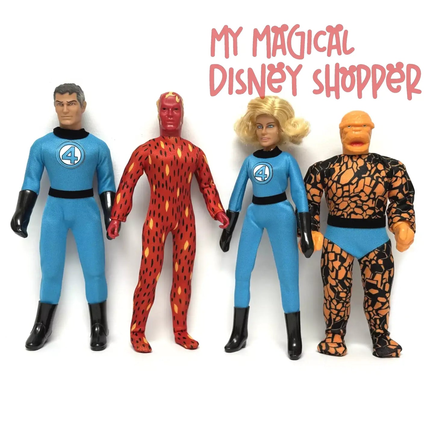 Fantastic Four Mego 8'' Action Figure Replica Set – World's Greatest Super-Heroes – Exclusive