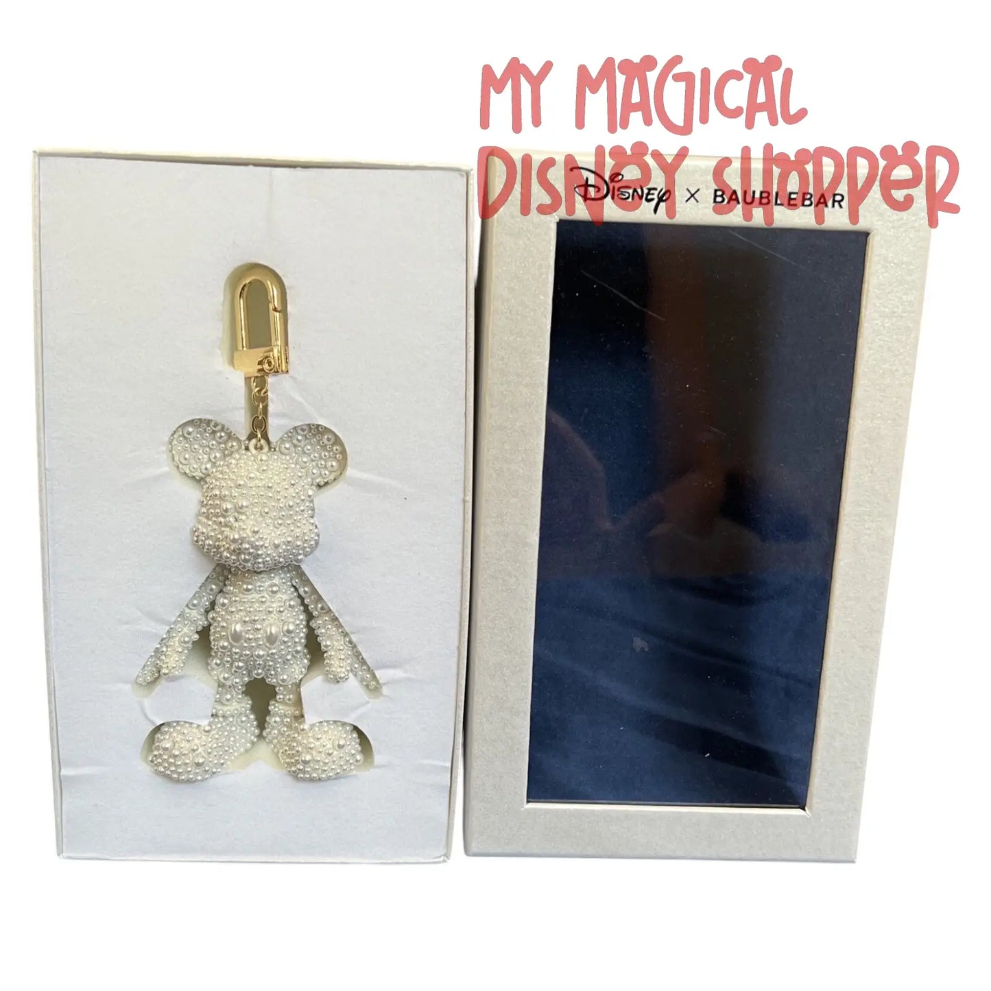 Faux Pearl Mickey Mouse Baublebar Bag Charm