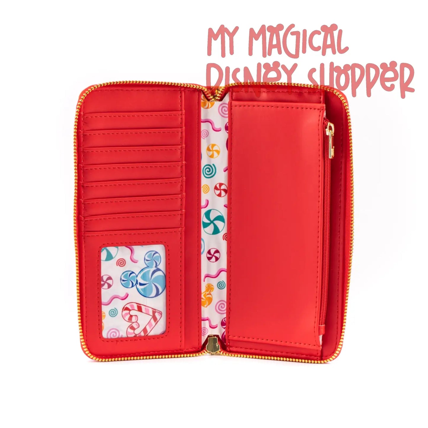 Gingerbread Mickey And Minnie Mouse Zip Around Wallet