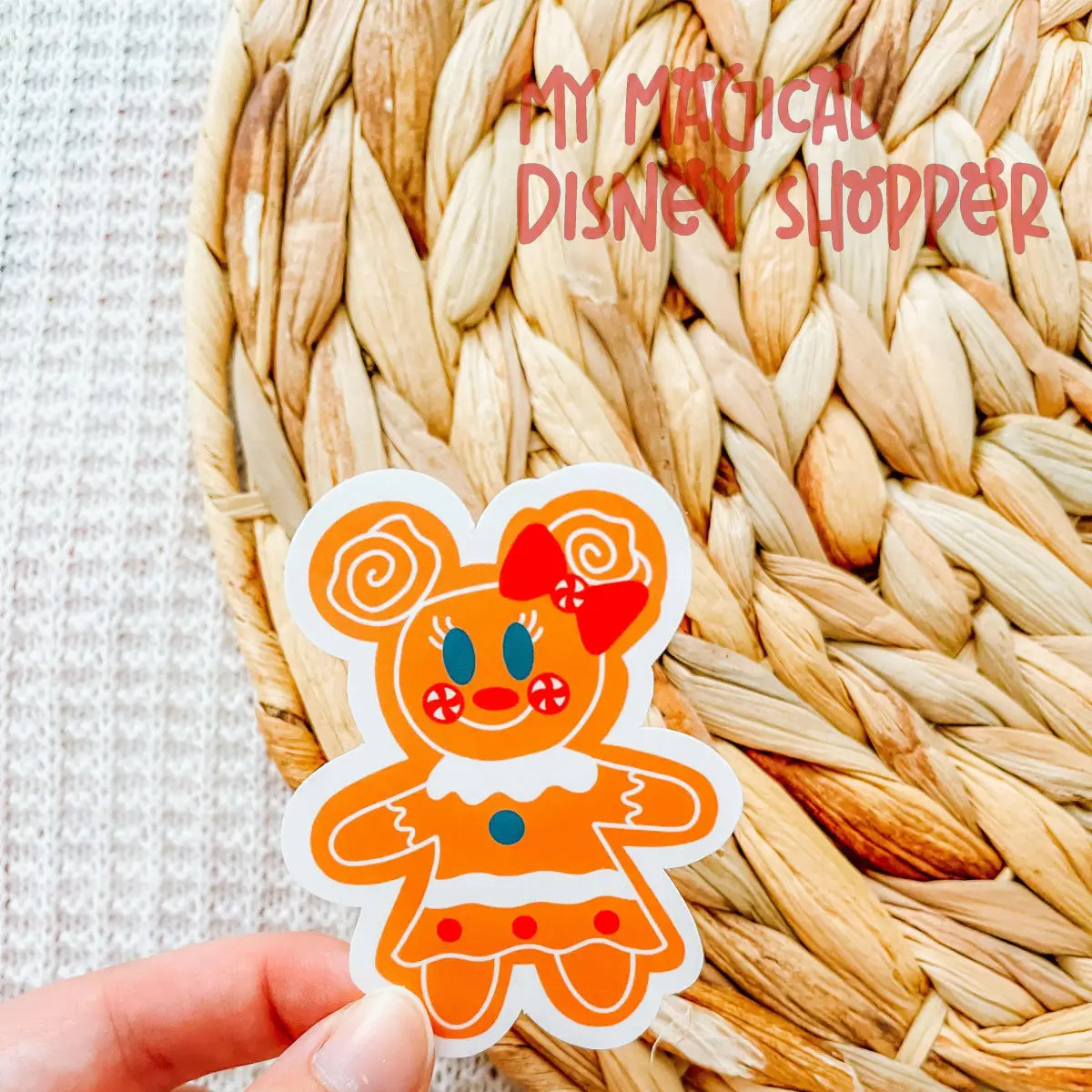 Disney Inspired Gingerbread Mouse Waterproof Vinyl Sticker – Cute Laptop, Water Bottle & Notebook Decal ✨💖