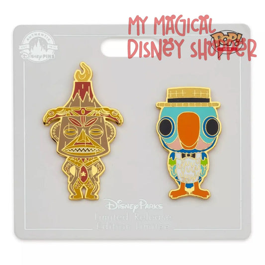 Goddess Pele and Barker Bird Funko Pop! Pin Set -The Enchanted Tiki Room - Limited Release