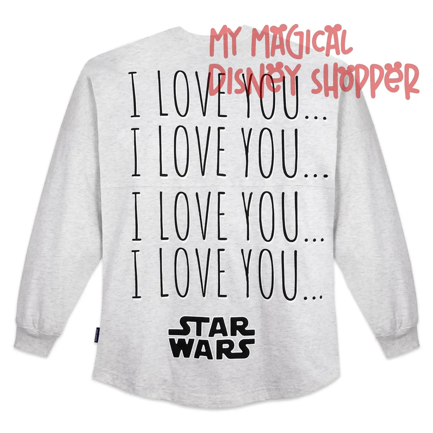Grey Star Wars "I Love You ..." Millennium Falcon Adult Spirit Jersey
