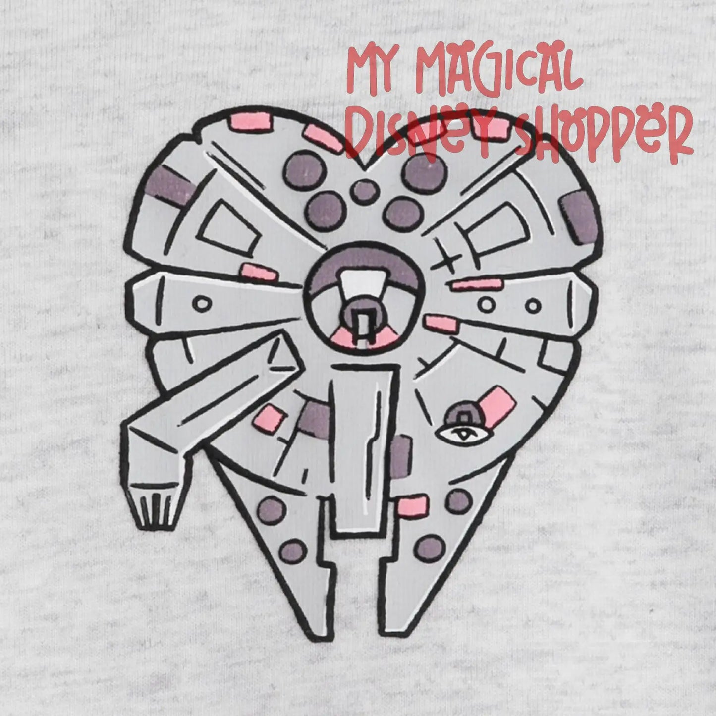 Grey Star Wars "I Love You ..." Millennium Falcon Adult Spirit Jersey