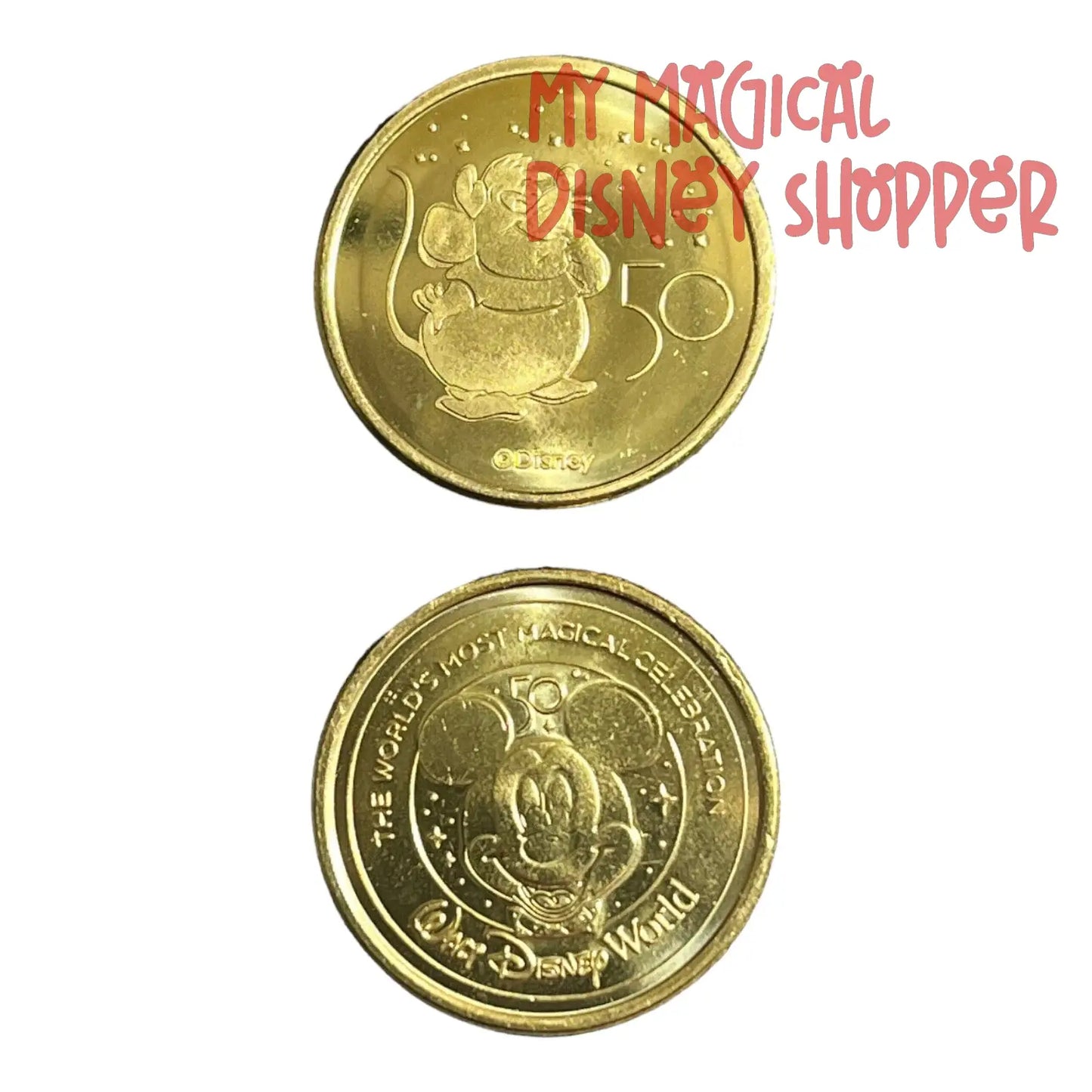 Gus Gus Walt Disney World 50th Gold Medallion - Cinderella