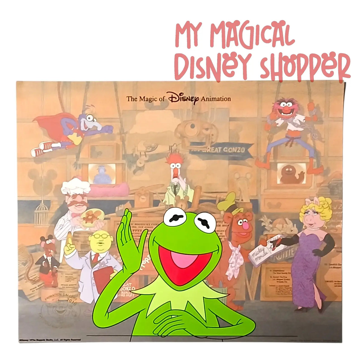 2010 Disney Animation Kermit the Frog with The Muppets Ink & Paint Cel – 13" x 9.5" 🐸🎨✨