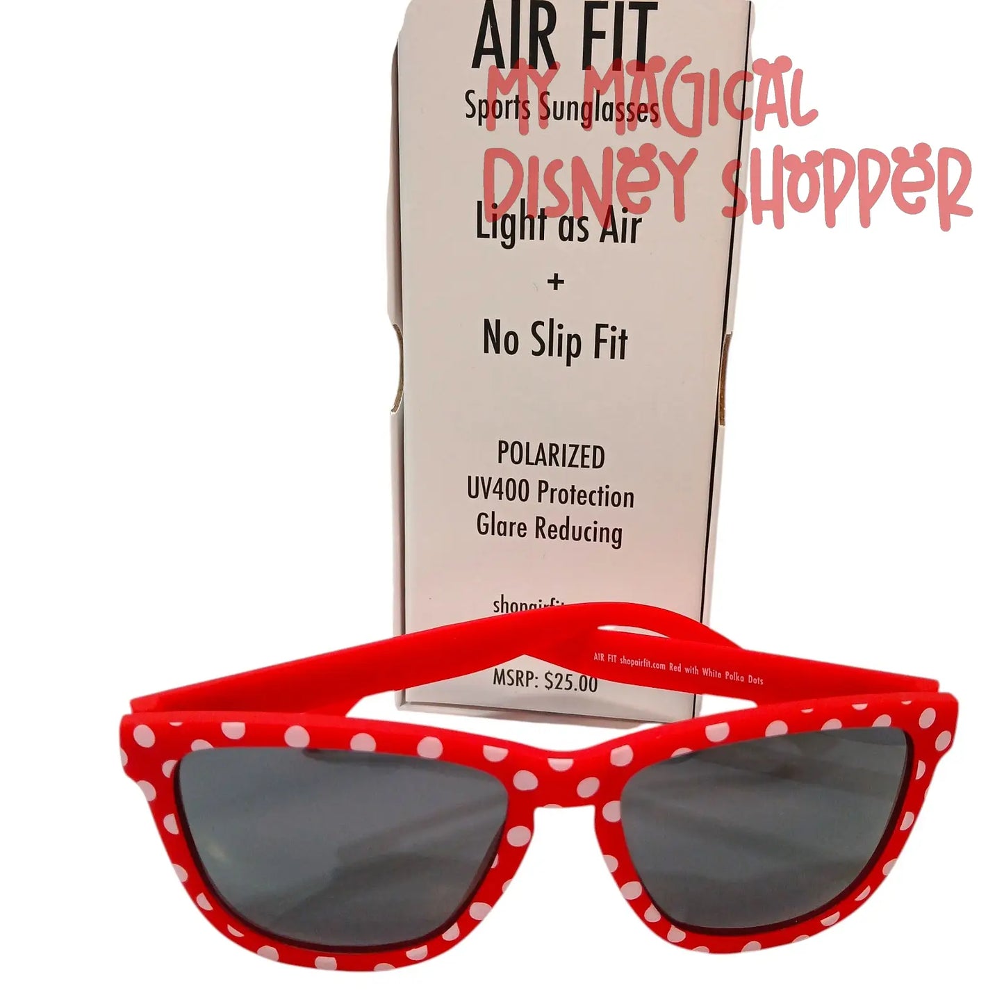Air Fit Sport Sunglasses Red and White Polka-Dot Sunglasses