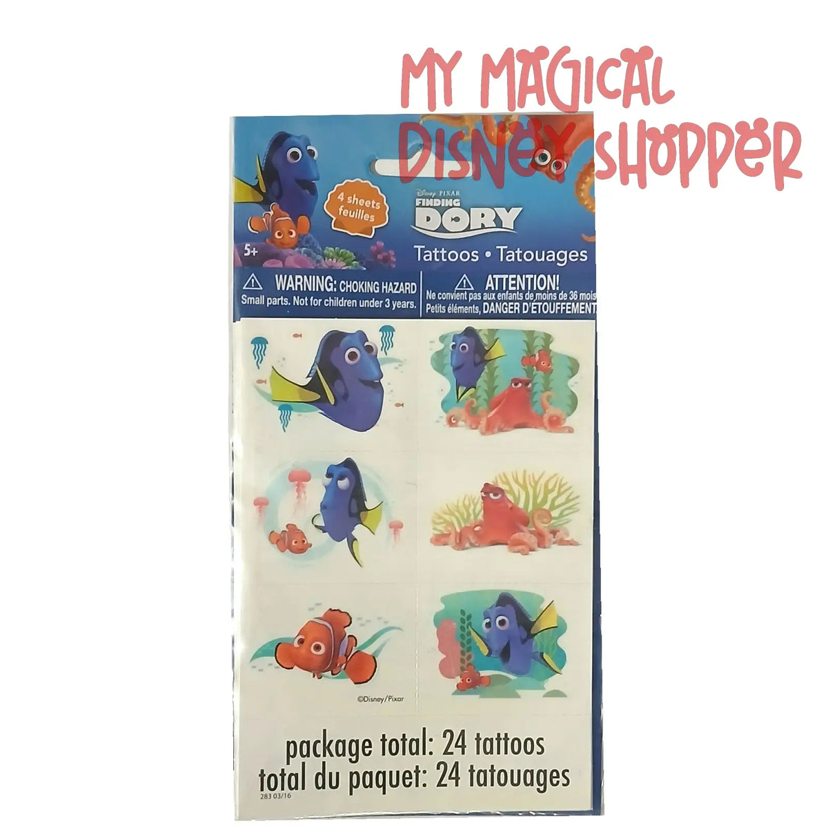 Disney Pixar Finding Dory 24 Temporary Tattoos 🐠🌊✨