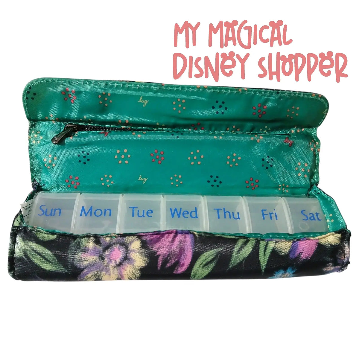 LUG Choo Choo Pill Organizer in Floral Print – Travel Medication & Vitamin Case 🌸💊✨