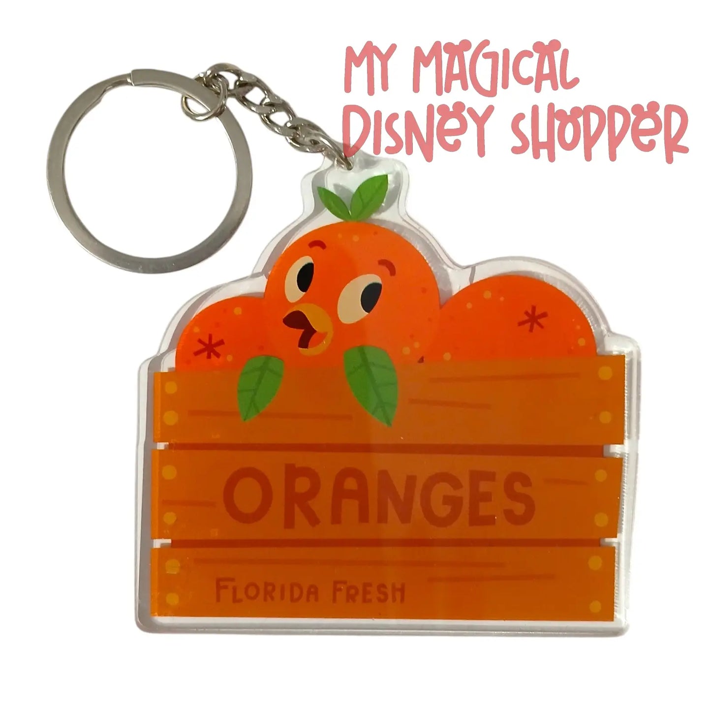 Orange Bird in Florida Citrus Crate Keychain 🍊🐦✨
