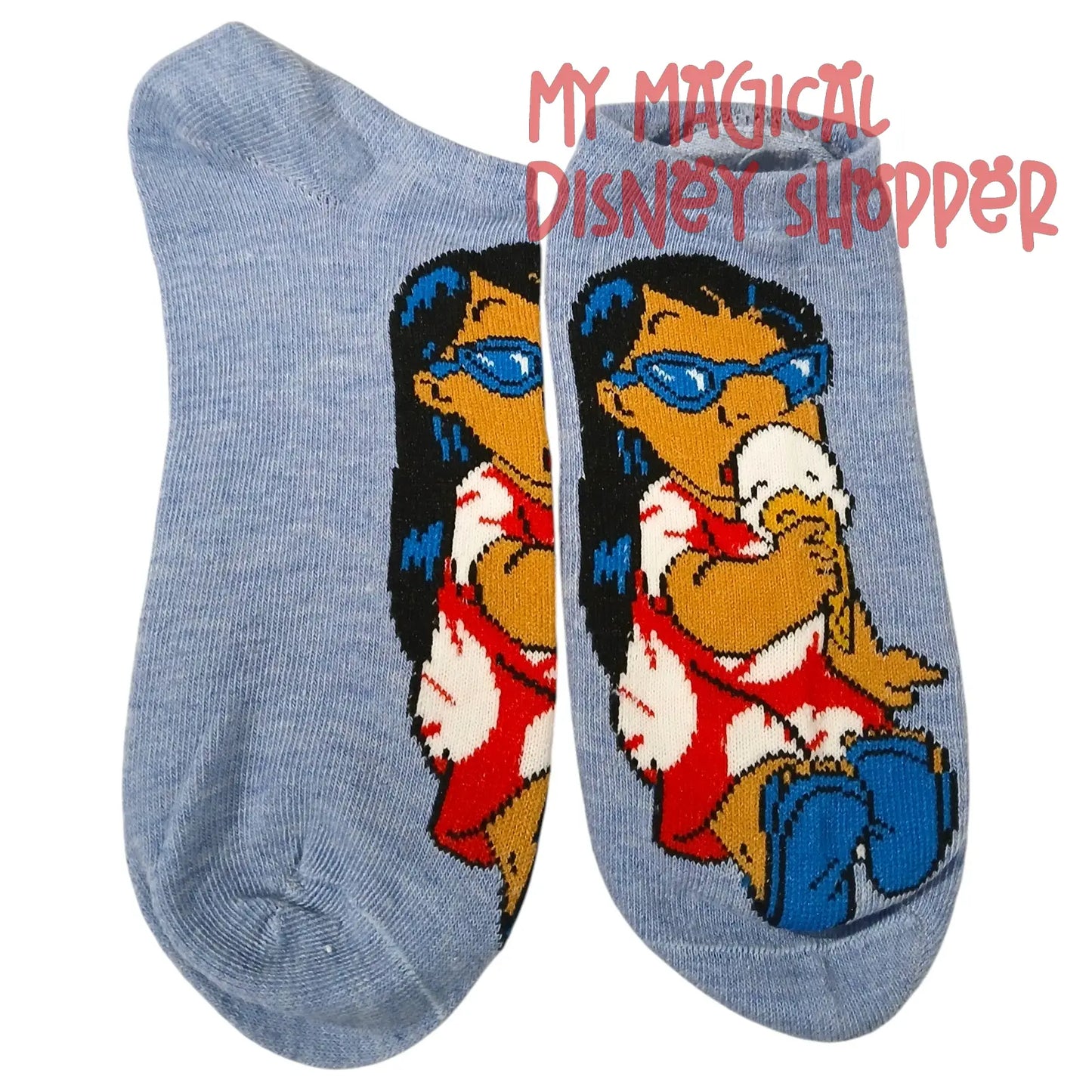 Cozy Ankle Socks – Lilo Eating Ice Cream (Shoe Size 4–10) 🧦💖