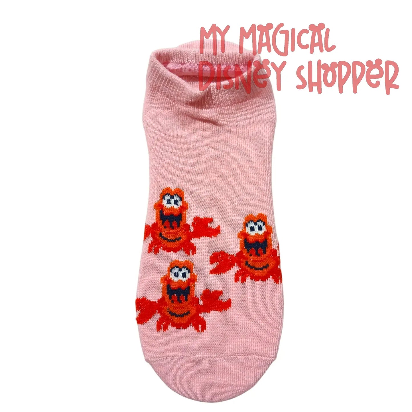 The Little Mermaid Sebastian Women’s Low-Cut Liner Socks – Size 4–10 🦀🧦🌊✨
