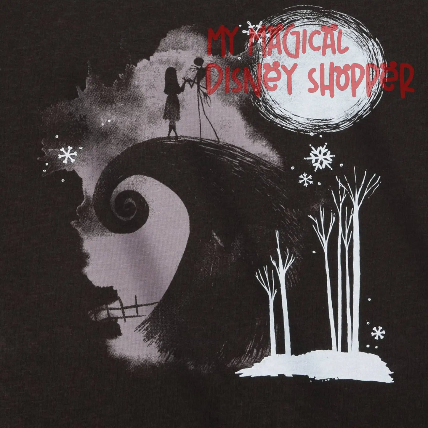 Jack Skellington and Sally ''Spiral Hill'' T-Shirt for Adults, The Nightmare Before Christmas