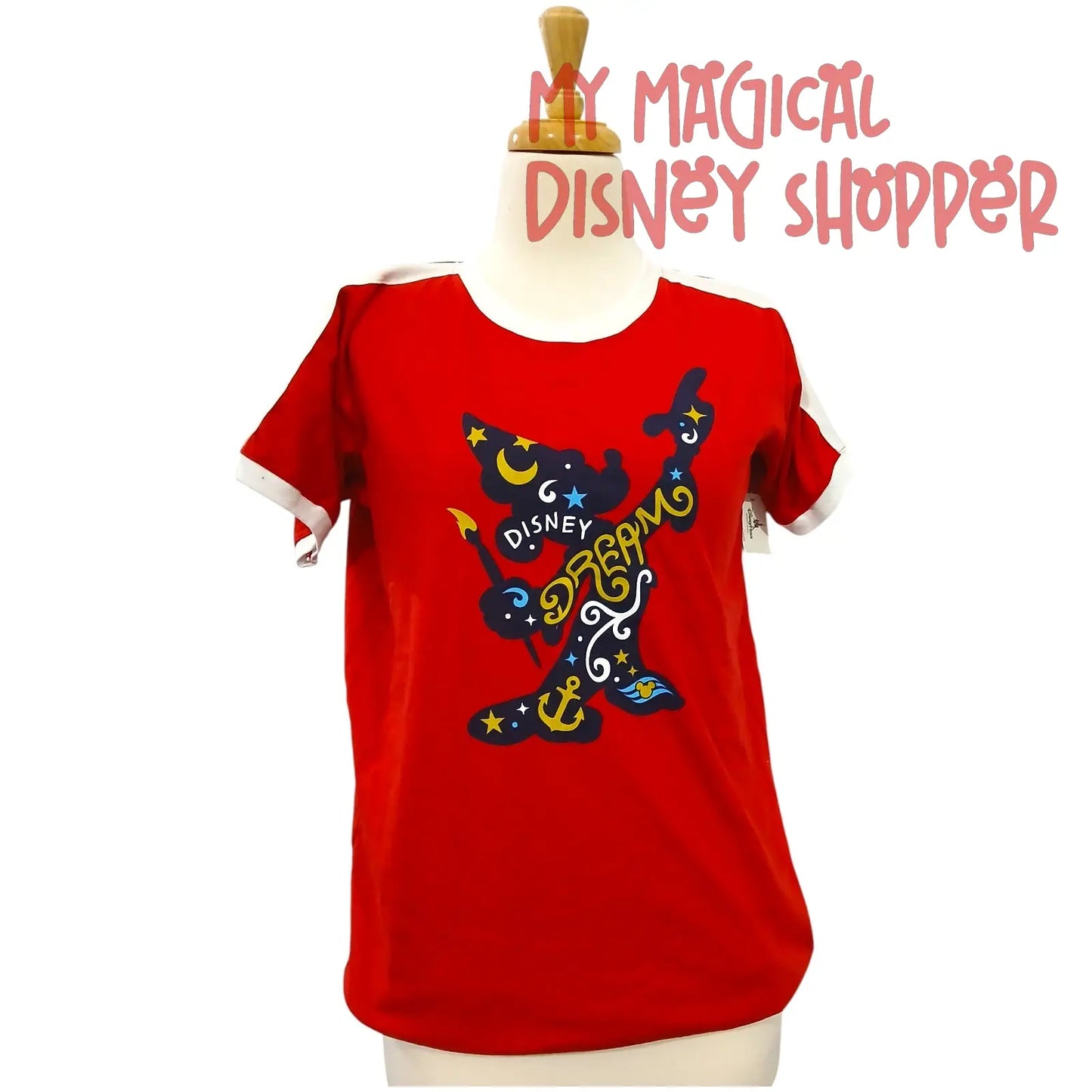 Disney Cruise Line Sorcerer Mickey “Dream” Red T-Shirt – Adult XL 🧙♂️🚢❤️