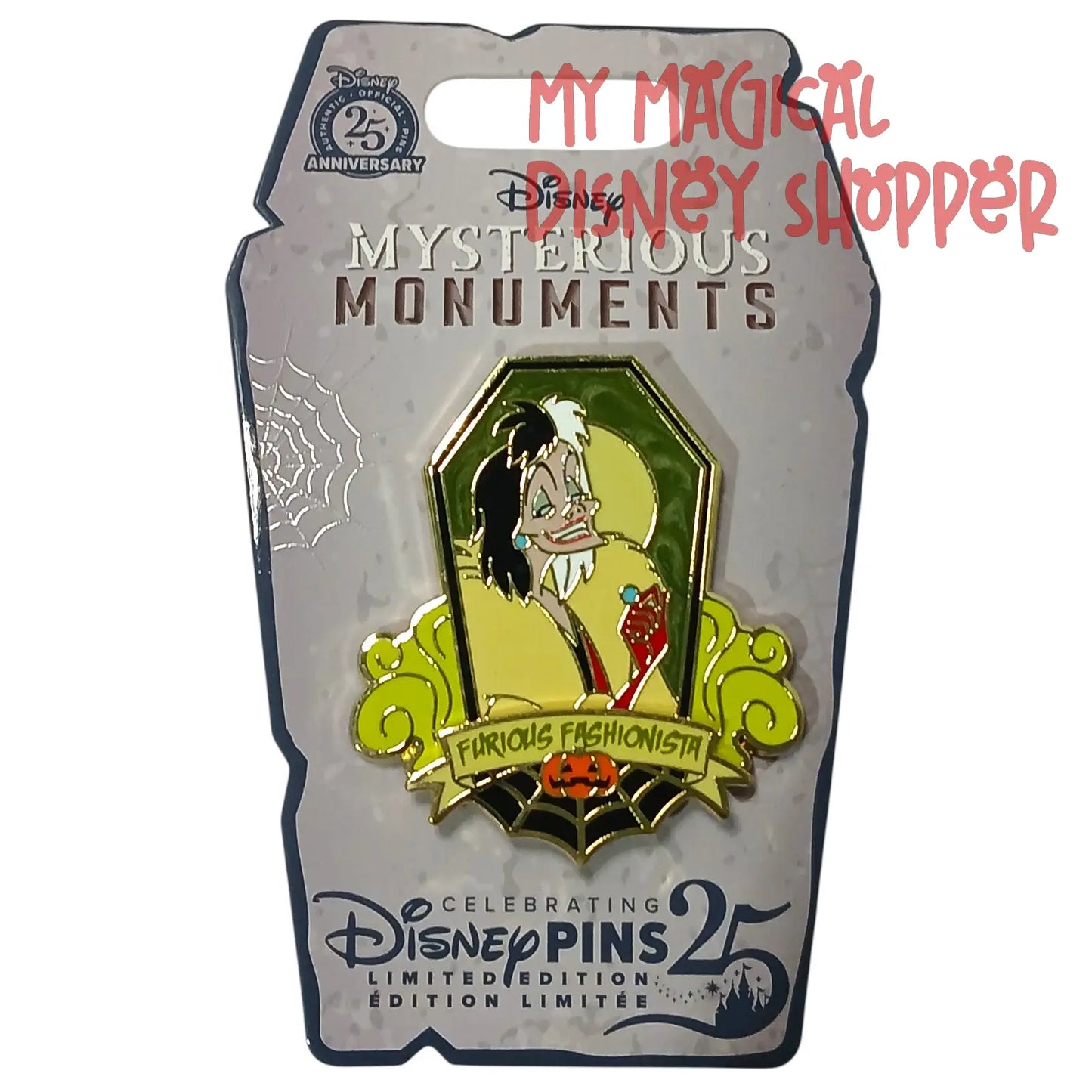 Disney Parks Mysterious Monuments Cruella Limited Edition Pin 🖤❤️✨