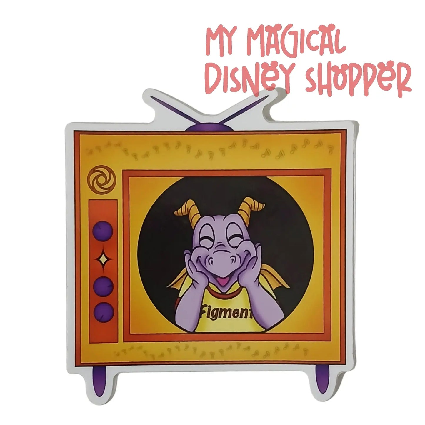 EPCOT Figment TV Sticker – Disney Inspired Figment Retro Television Vinyl Decal 📺🐉✨