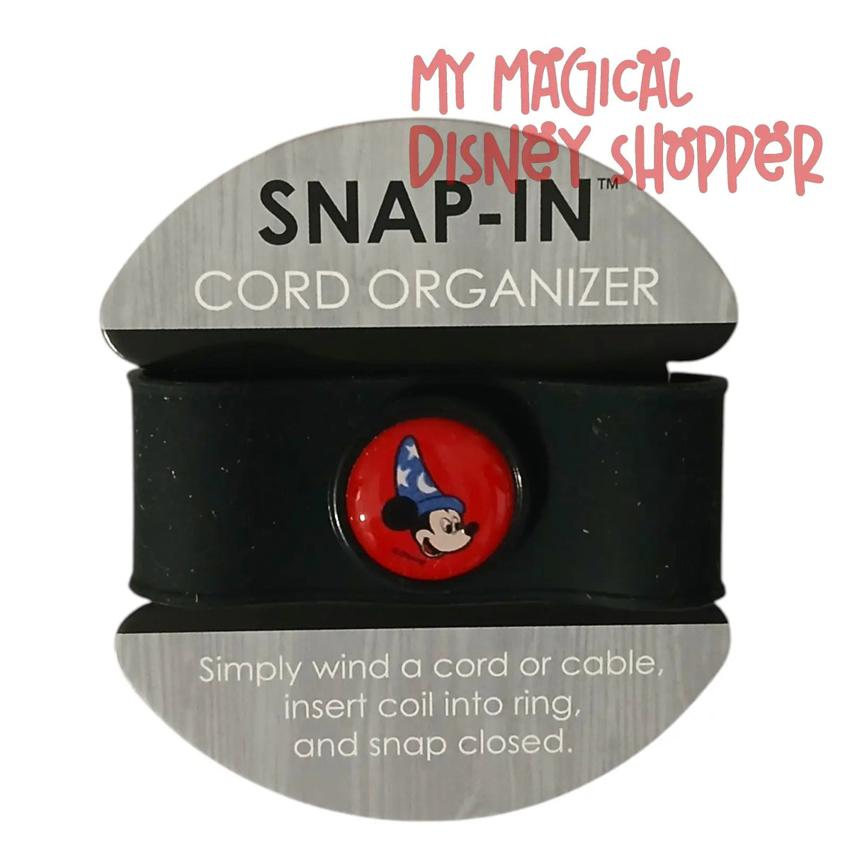 Walt Disney Imagineering Sorcerer Mickey Snap-In Cord Organizer – White, Blue & Black 🧙🐭🔌✨