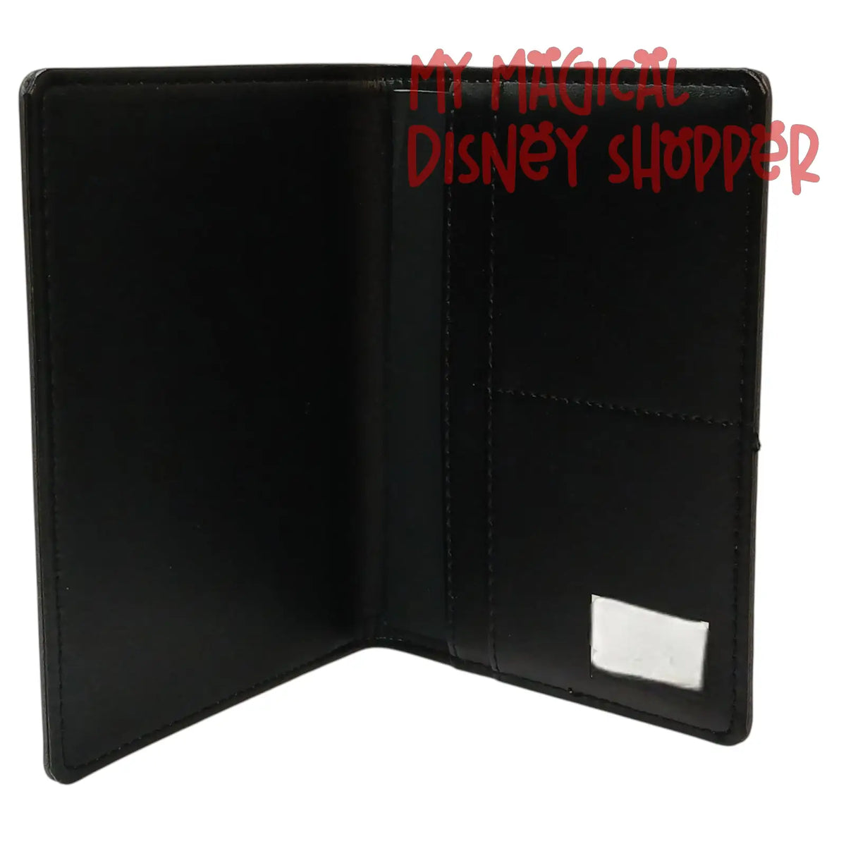 Sorcerer Mickey D23 Faux Leather Sketch Wallet / Passport Cover – Small 3.5" x 4" Silver Grey 🪄🐭✨