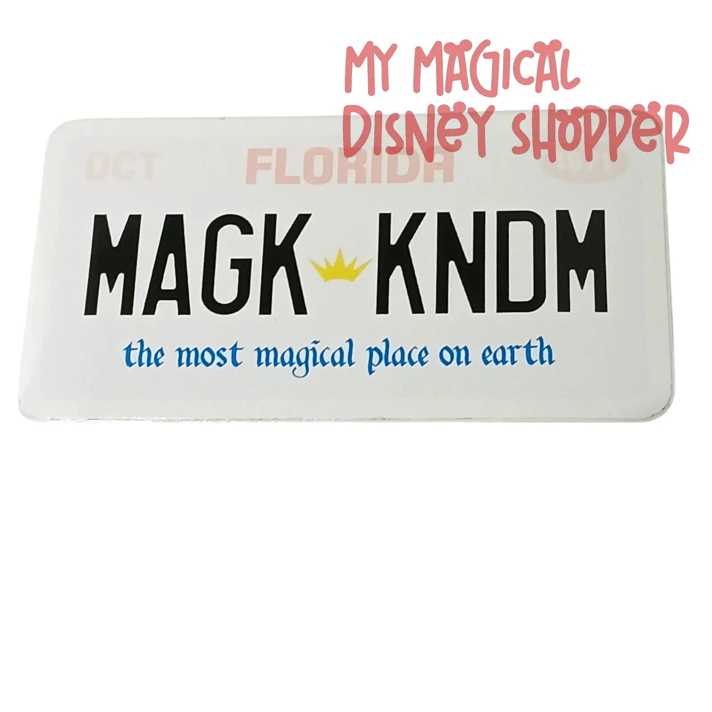 Sticker Fun License Plate Magic Kingdom "the most magical place on earth" 3-4"