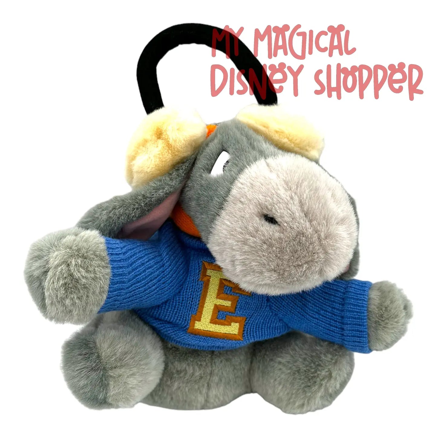 Holiday Eeyore Plush Blue Sweater, Scarf & Ear Muffs - Vintage