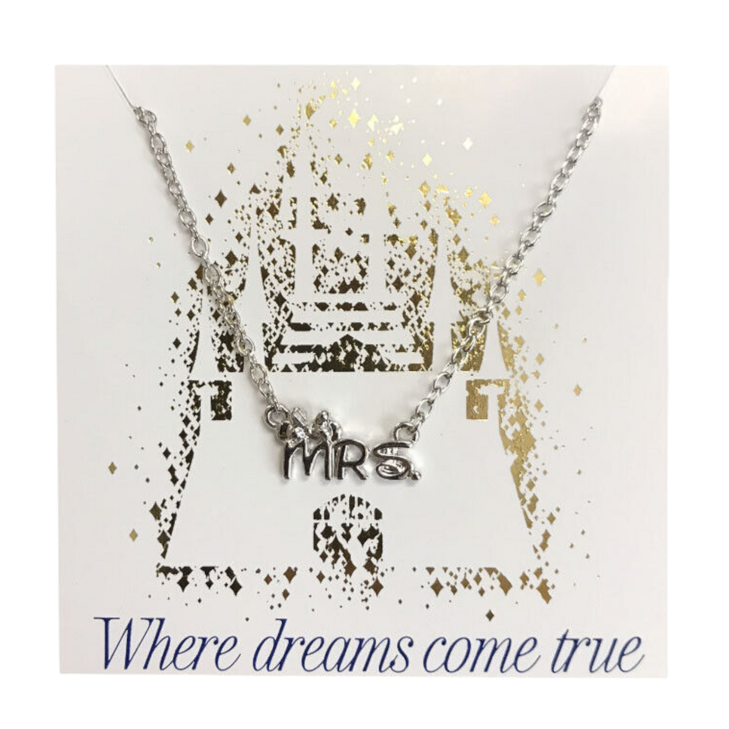 Wedding Mrs Minnie Silver Necklace