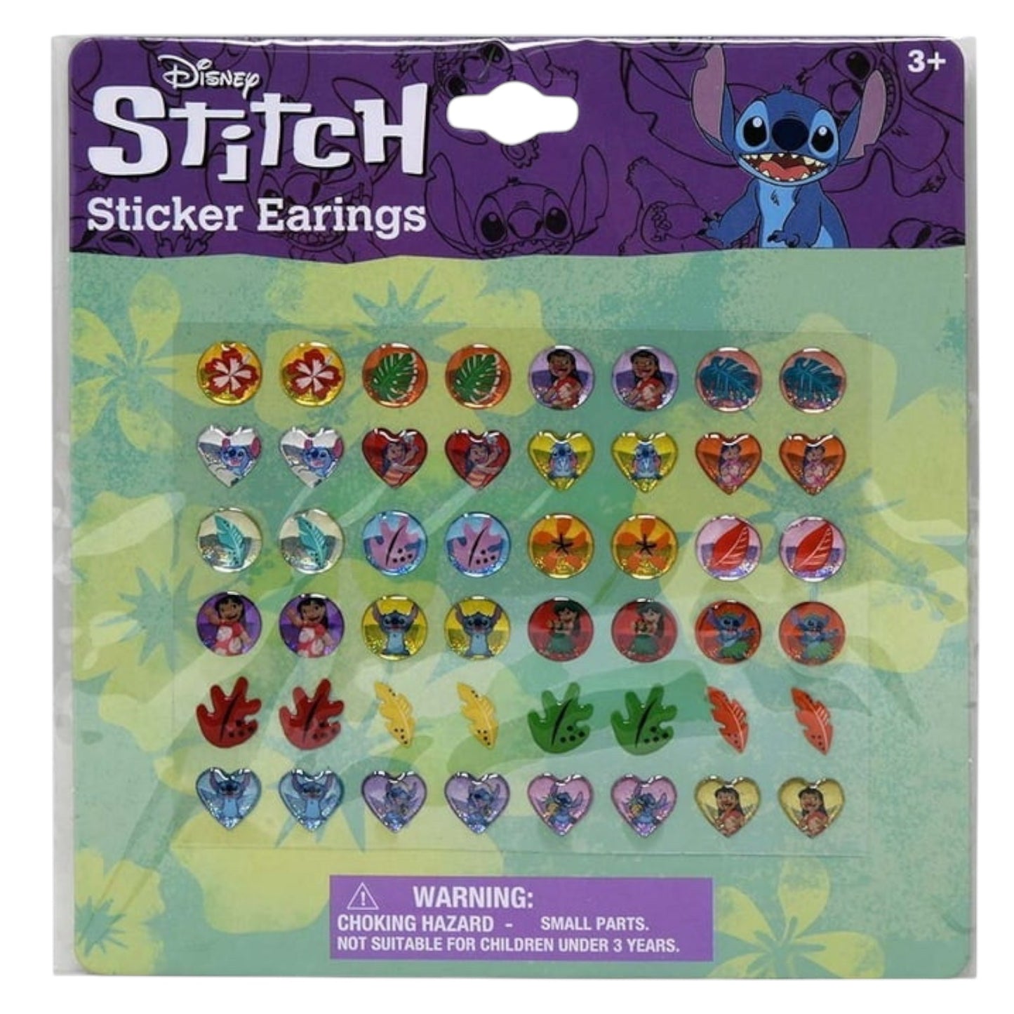 Stitch 24 Pair Press On Sticker Earrings
