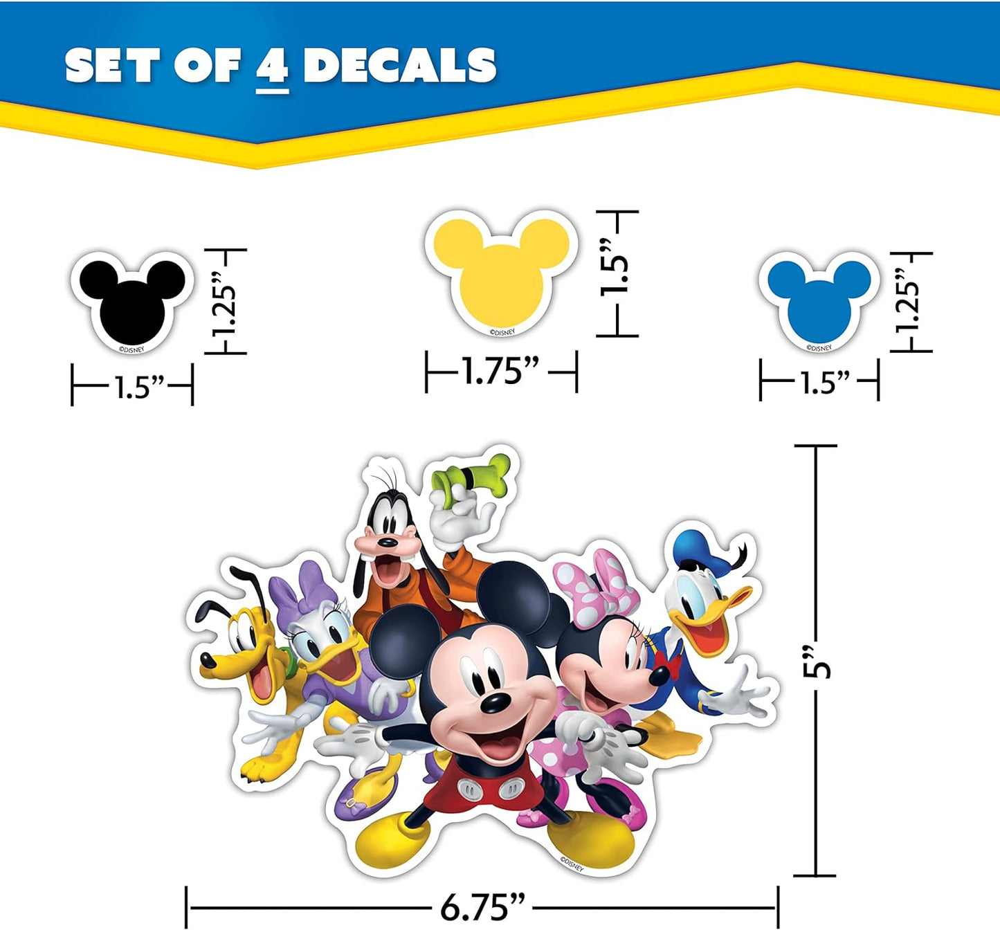 Disney Junior Mickey Mouse Clubhouse Waterproof Decals - Set of 13