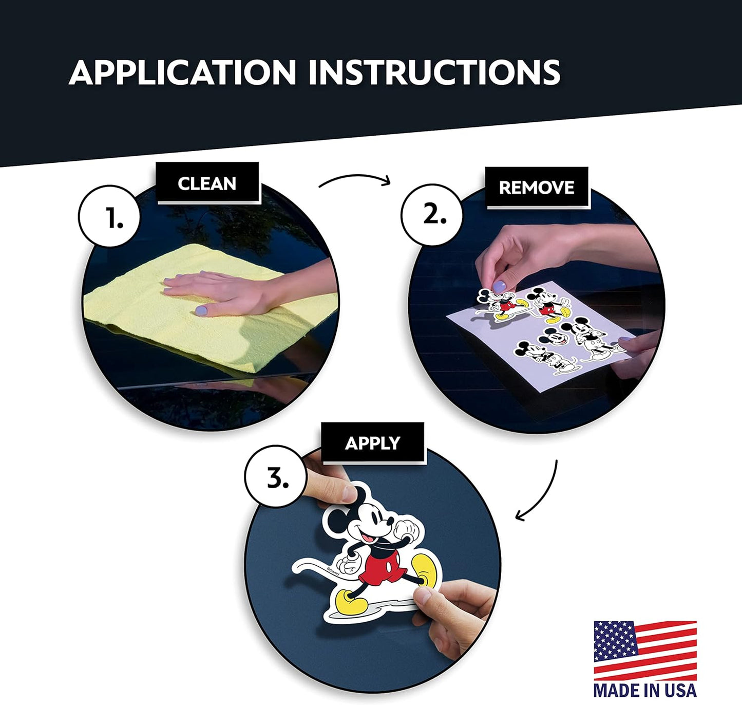 Disney Classic Mickey & Minnie Mouse Decals - Set of 15 Mickey and Minnie Mouse Waterproof Stickers