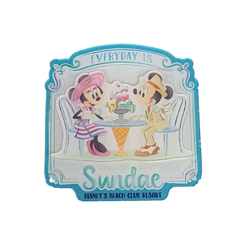 Beach Club Mickey Minnie Everyday Is Sundae Disney Magnet