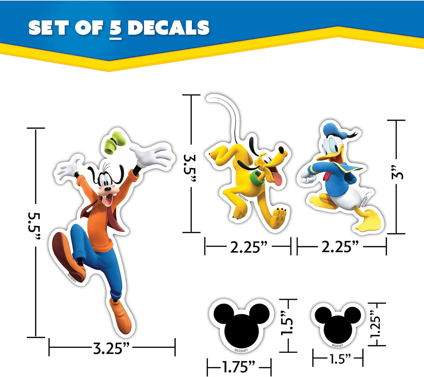Disney Junior Mickey Mouse Clubhouse Waterproof Decals - Set of 13