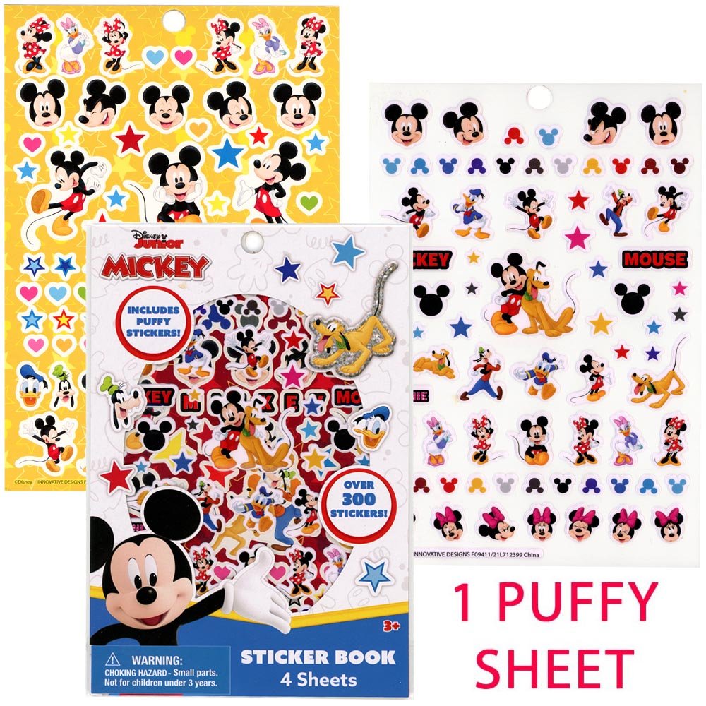 Mickey Mouse Sticker Book with Puffy Stickers 4 Sheets