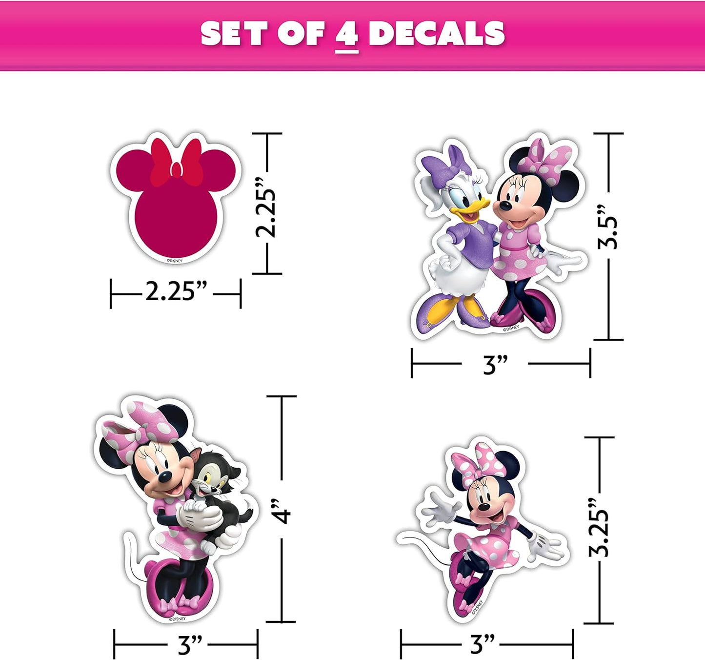 Disney Junior Minnie Mouse Waterproof Decals - Set of 12