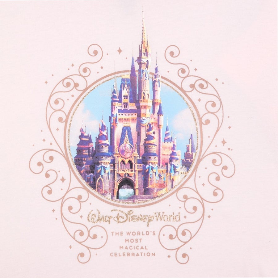 Pink Cinderella Castle Fashion T-Shirt for Women - Walt Disney World 50th Anniversary