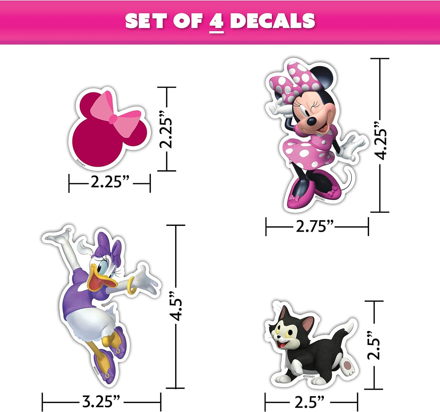 Disney Junior Minnie Mouse Waterproof Decals - Set of 12