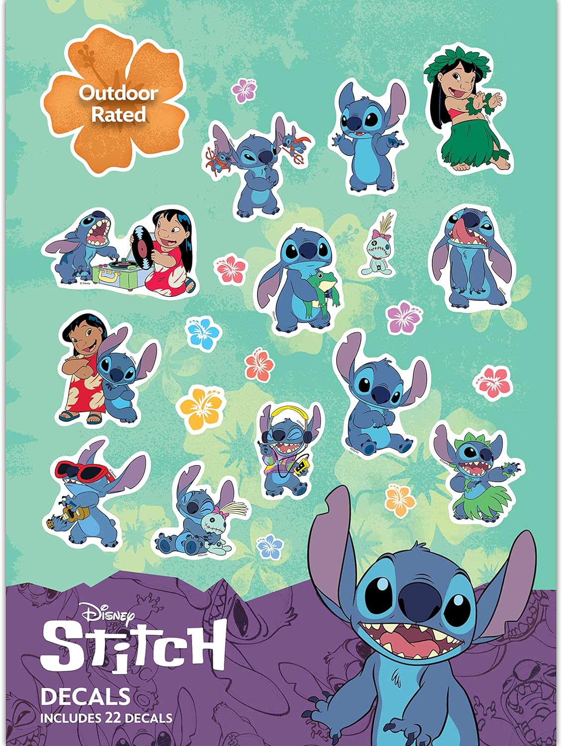 Disney Lilo and Stitch Decals - Set of 22 Lilo and Stitch Stickers for Kids and Adults - Vinyl Decals for Laptop, Tumbler, Water Bottle, Vehicles 