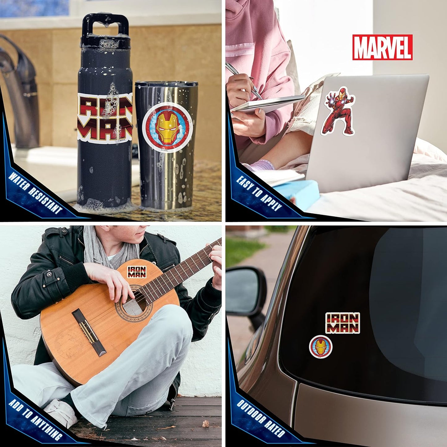 Marvel Iron Man Vinyl Waterproof Decals - Set of 3