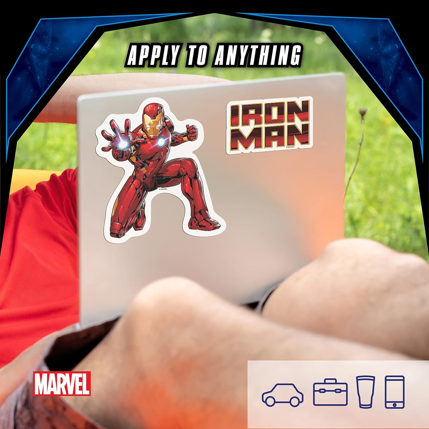 Marvel Iron Man Vinyl Waterproof Decals - Set of 3