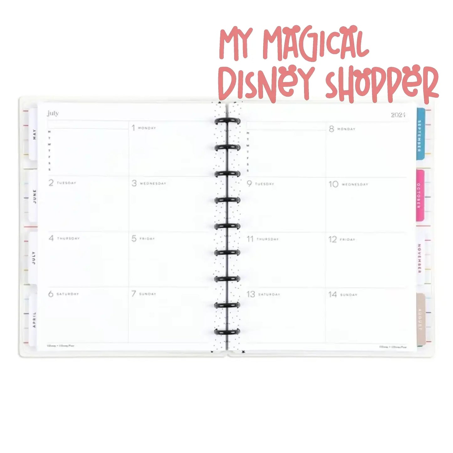 LOC 2024 Simply by Happy Planner 12-Month Planner, Classic- 7" x 9.5", Disney Musical Wonder