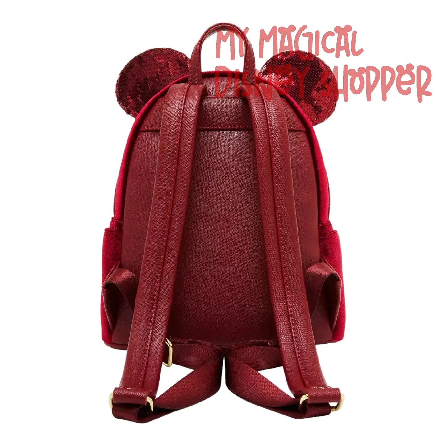 Loungefly Disney Minnie Mouse Velvet Sequined Ears Mini Backpack