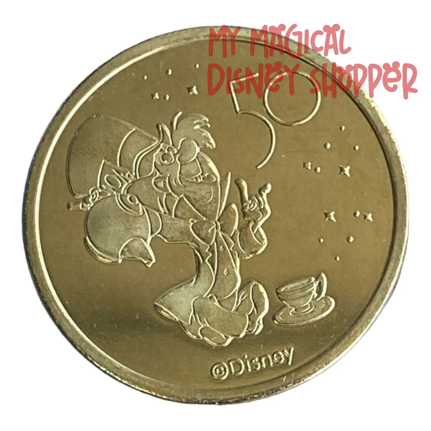 Mad Hatter Walt Disney World 50th Gold Medallion