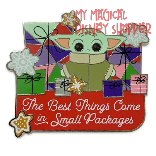 Mandalorian The Child Holiday Grogu Best Things Small Packages Christmas Disney Pin