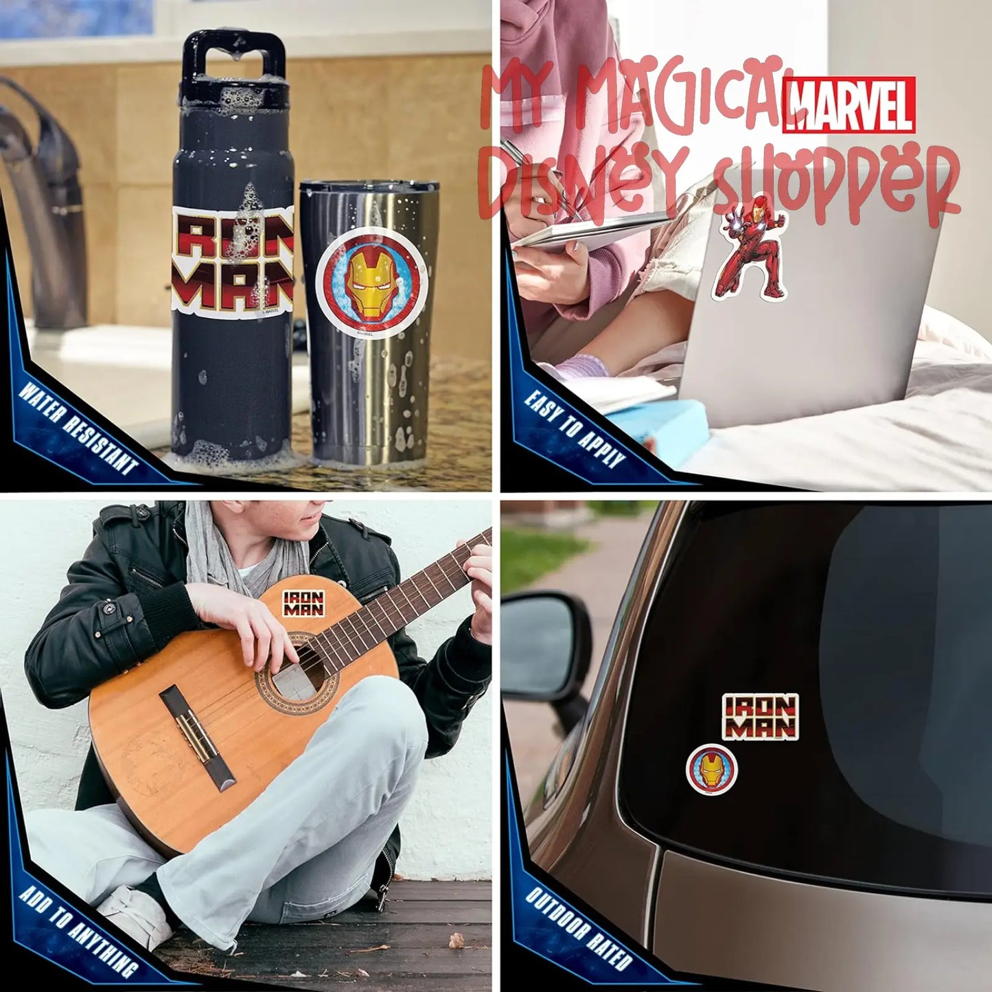 Marvel Iron Man Vinyl Waterproof Decals - Set of 3