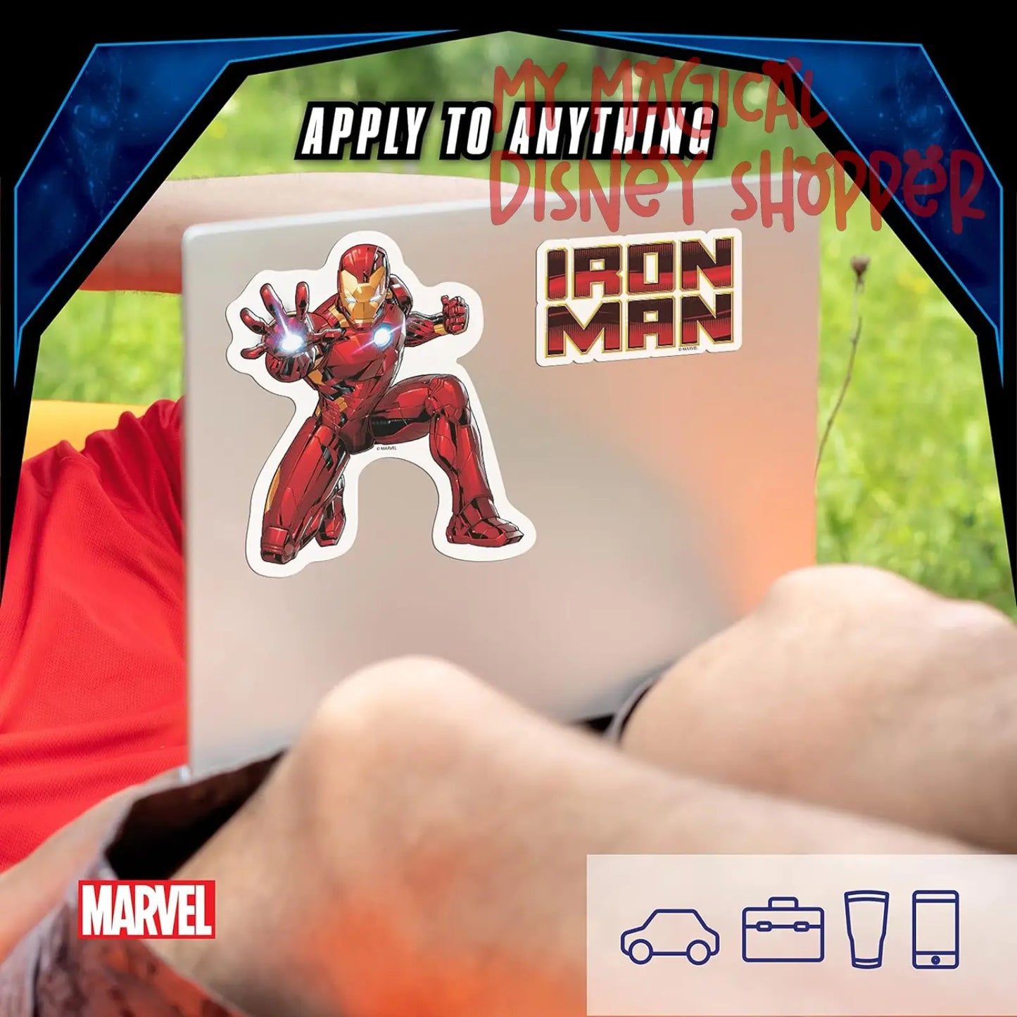 Marvel Iron Man Vinyl Waterproof Decals - Set of 3