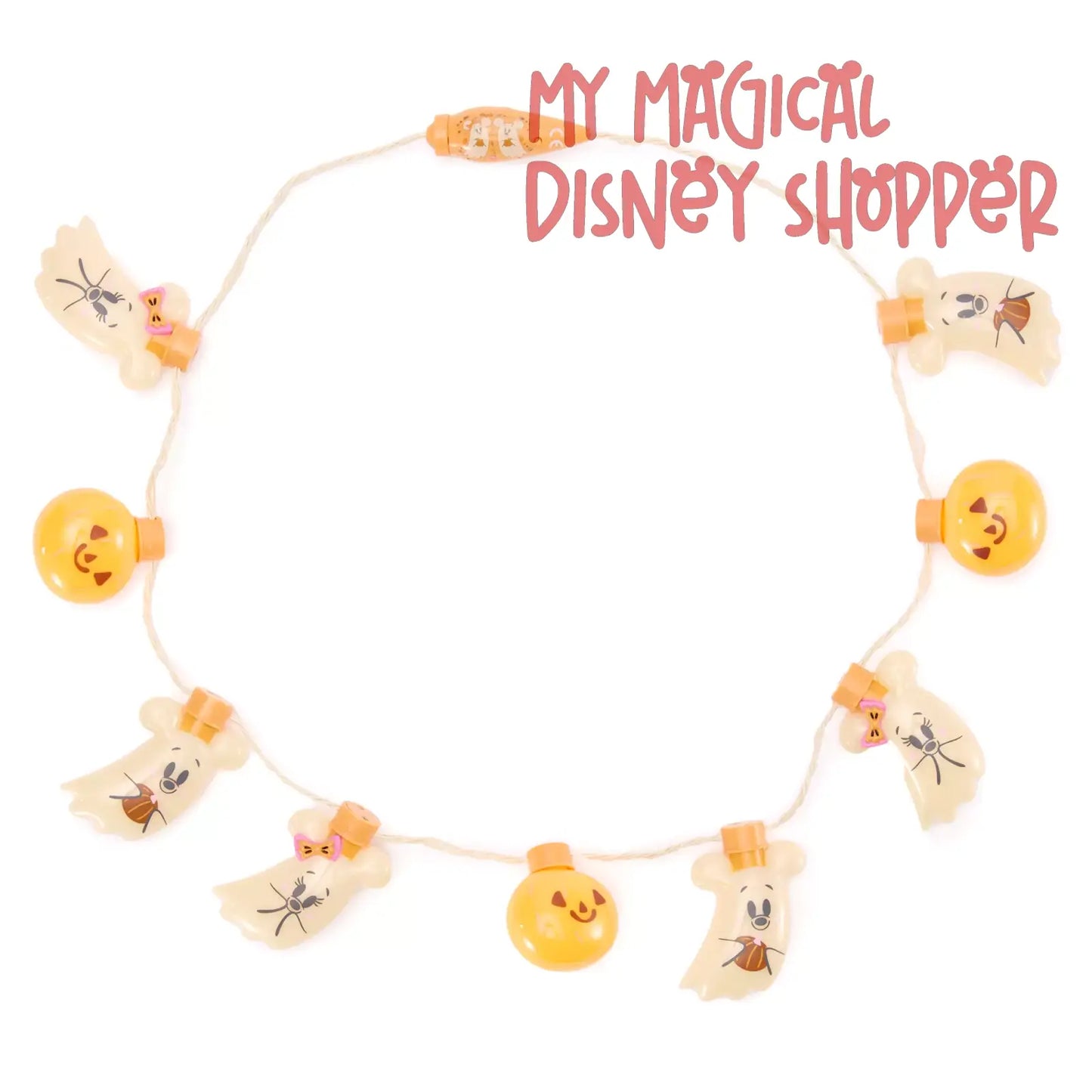 Mickey and Minnie Mouse Halloween Glow Necklace