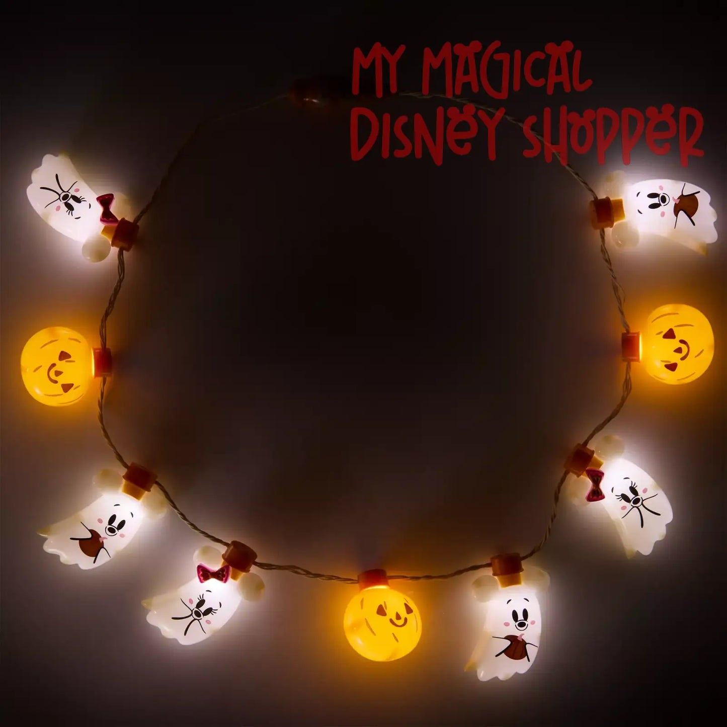 Mickey and Minnie Mouse Halloween Glow Necklace