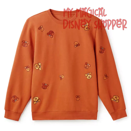 Mickey and Minnie Mouse Jack-o'-Lantern Pullover Sweatshirt for Adults