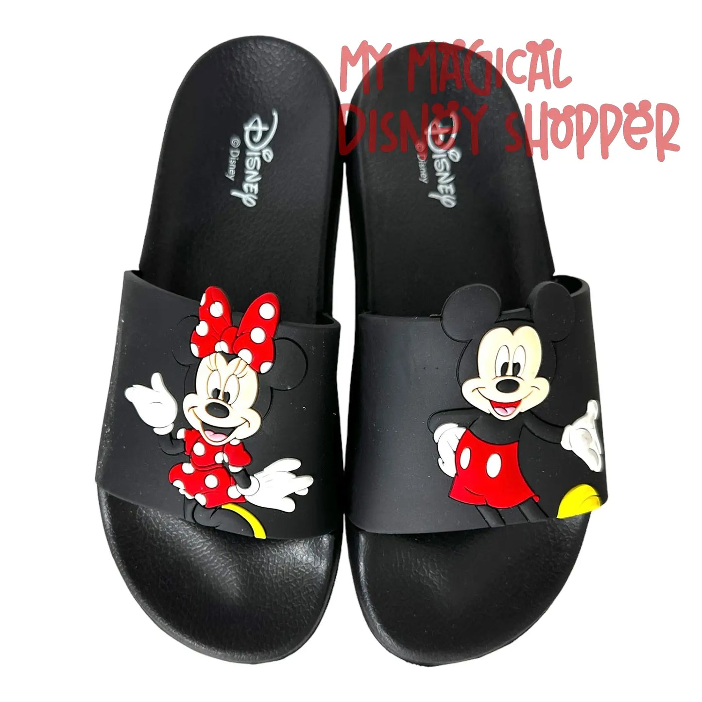 Mickey and Minnie Mouse Slide On Summer Pool Flip Flops Slides
