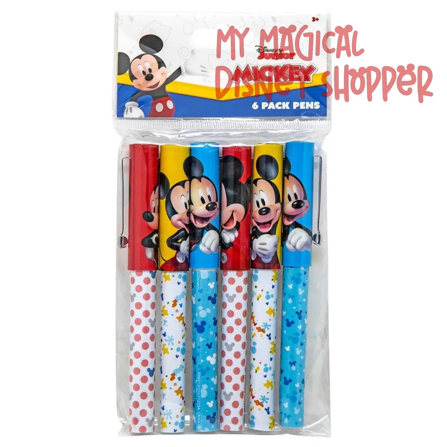 Mickey Ballpoint Pen Set, 6 Pack