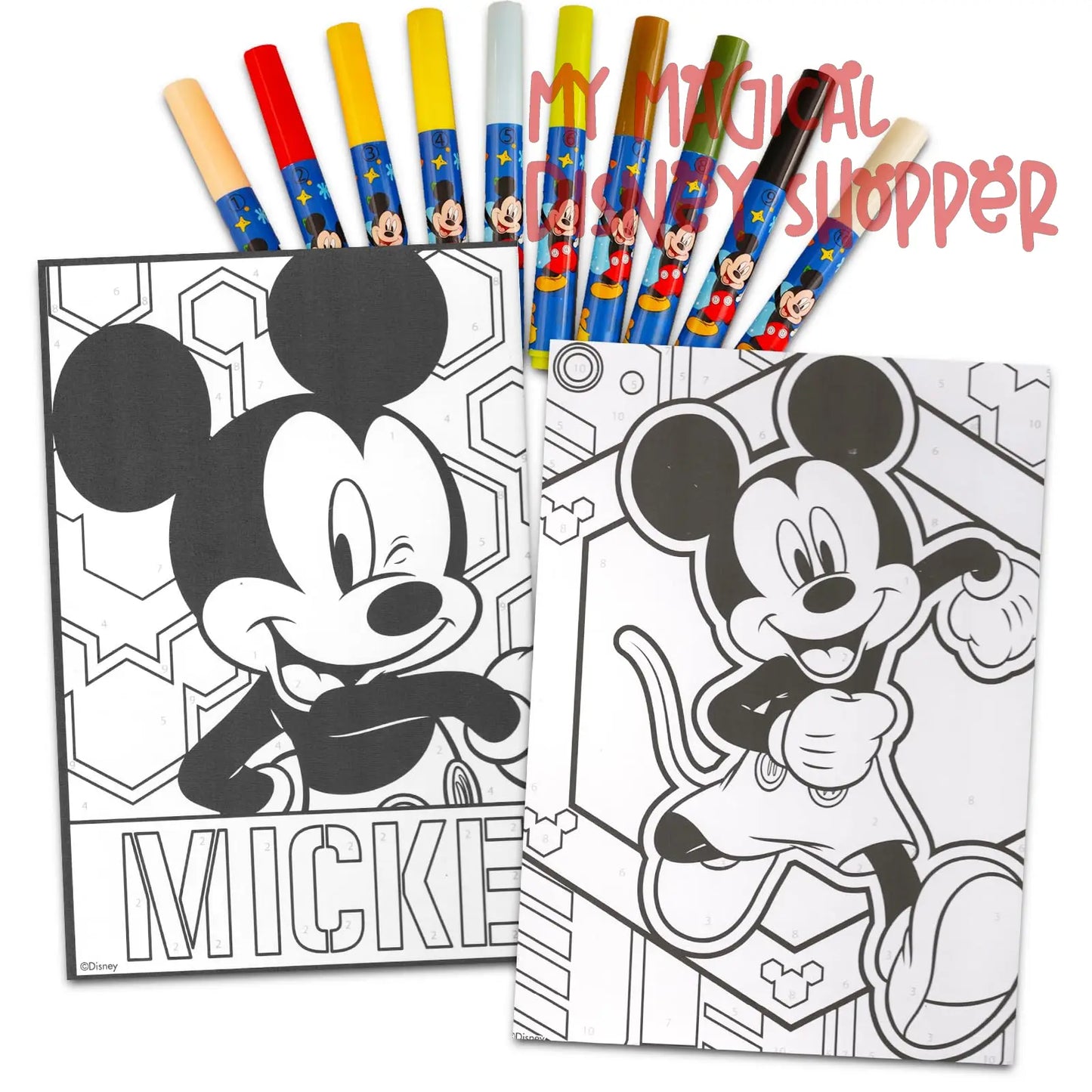 Mickey Mouse Giant Coloring Posters - My First Marker by Number, 2 Posters