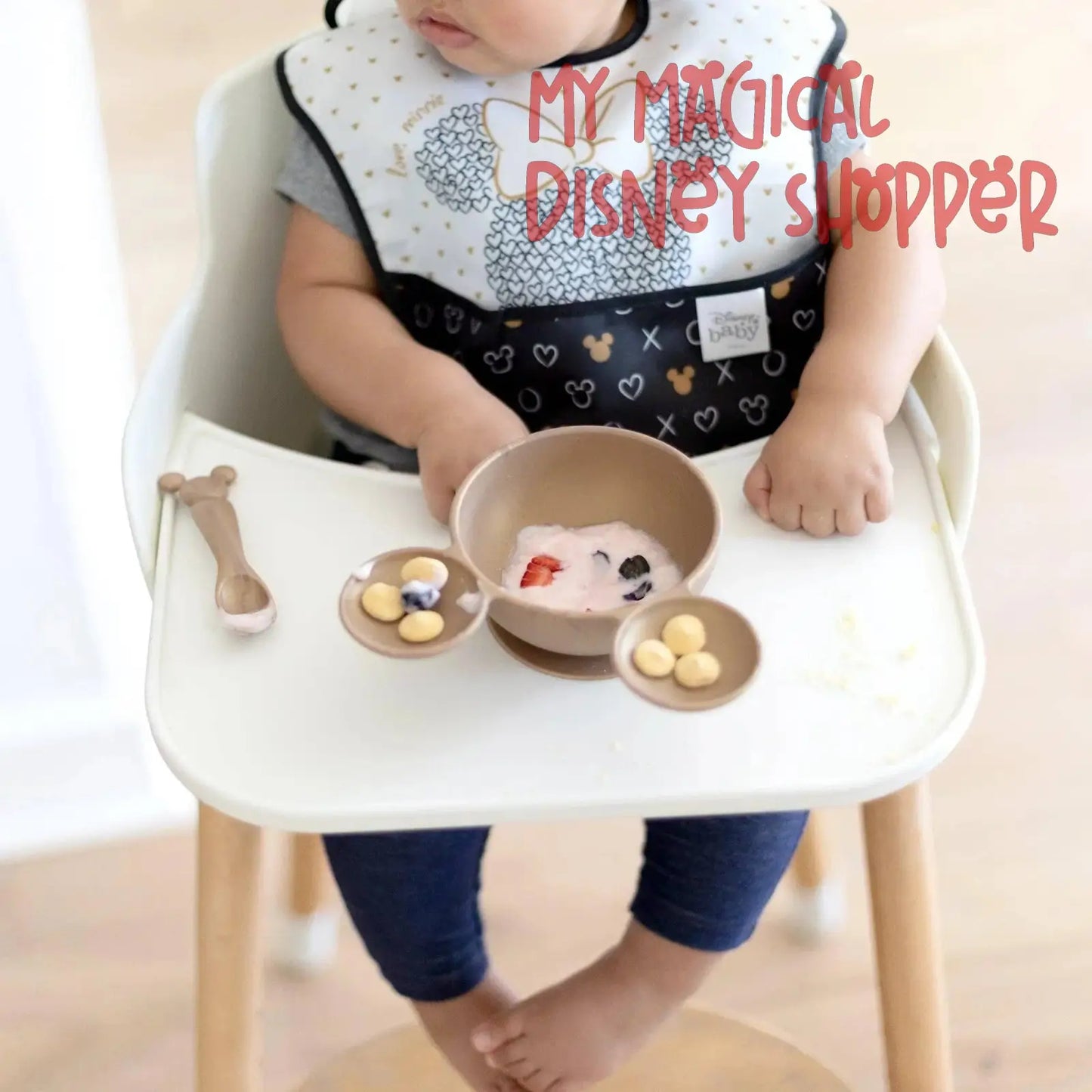 Mickey Mouse Gold Silicone First Feeding Set